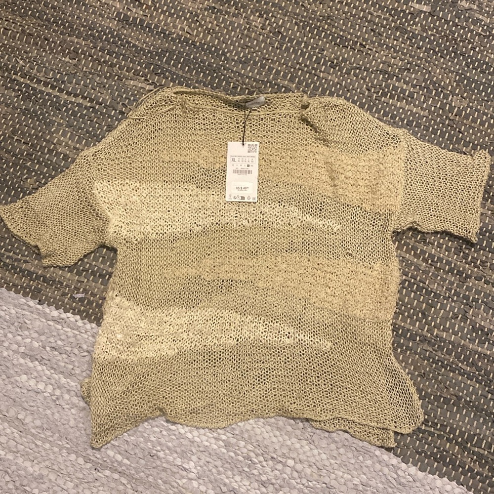 Zara crochet open knit top